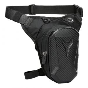 Zuxbolf Sacoche de Jambe Moto, Sacoche Moto Jambe Imperm&eacute;able Homme et Femme avec 1 Mousqueton, Sacoche de Jambe Ceinture Moto en Cuir pour Course, Voyages, V&eacute;lo, Moto, P&ecirc;che (PAULS PETERSONS, neuf)