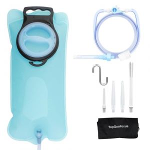 TopQuaFocus Kit de sac de douche pour lavements à la maison avec tube en silicone de 2m, sac de lavement portable pour homme et femme, nettoyage du côlon pour nettoyage du côlon (TopQuaFocus Health, neuf)
