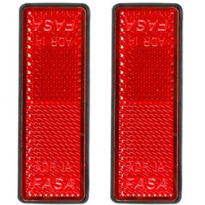AGRISHOP 2X Catadioptre Rouge Rectangulaire Adhesif Catadioptre pour Vehicule Réflecteur Remorque Signalisation (AGRISHOP, neuf)