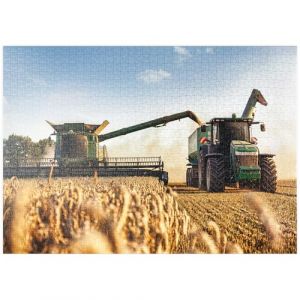MyPuzzle Moissonneuse-batteuse Et Tracteur dans Un Champ De Blé - Premium 1000 Pièces Puzzle - Collection spéciale MyPuzzle de Puzzle Galaxy (MyPuzzle, neuf)
