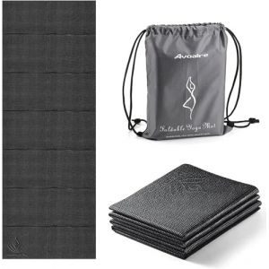 Avoalre Tapis Yoga Antidérapant et Pliable Tapis de Sport INDECHIRABLE Epais Tapis Yoga de Voyage pour Pilâtes, Gym, Aérobic, Stretching, Entraînement, Enfant et Femme avec Sac (YILIDE, neuf)
