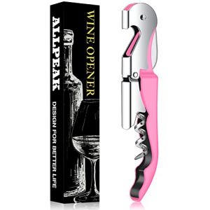 Allpeak Tire Bouchon Decapsuleur Ouvre Bouteille - 1PC Multifonction Limonadier Professionnel Tire Bouchon Sommelier Décapsuleur, 3 en 1 Limonadier Tire-Bouchons Wine Opener - Rose (Asinta-IT, neuf)