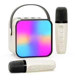 Beedove Micro Karaoke Enfant, Bluetooth LED Jouets de karaok&eacute; avec 2 Microphones pour Enfants et Adultes, Machine de Karaok&eacute; Portable, Cadeau pour Filles et gar&ccedil;ons, Maison et f&ecirc;te (H-KEYIDE, neuf)