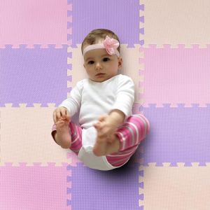 MioTetto Tapis de Jeu Doux et Non Toxique pour bébé | Tapis de Jeu coloré en Forme de Puzzle | Tapis de Sol en Mousse 16 + 2 carrés Bonus| Dalles emboîtables en Mousse EVA, Rose-Violet-Beige, 16 (MioTetto, neuf)