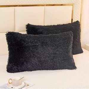 AdirHome Housse de coussin 50x70 noir Lot de 2 50 x 70 cm Coussin 50x70 Housse de coussin 50x70 cm Coussin de canap&eacute; Super doux Coussin moelleux Housse de coussin pour canap&eacute; D&eacute;coratif (Noir, 50 * 70 (Djanzhejieng, neuf)