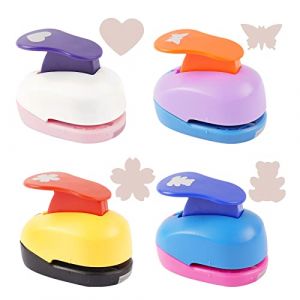 4PCS Perforatrice à Levier Pour Projets DIY Scrapbooking Création de Cartes Déco Motif (Ours + Coeur + Papillon + Sakura) (nychuangtuo, neuf)