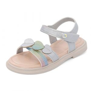 MASOCIO Sandales Fille Chaussure Ete à Bout Ouvert Sandale Chaussures été Enfant Fille Taille 29 EU Argent (Ortego, neuf)