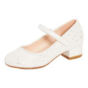 Lora Dora Chaussures &agrave; talon bas pour filles Mary Jane &agrave; bride 11240 pour occasions sp&eacute;ciales, vernis noir, argent, rouge, or, fuchsia, paillettes, EU 10/28 - UK 2/34, 30 EU (Lora Dora, neuf)