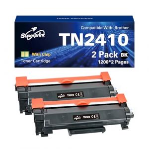 Superprint Lot de 2 cartouches d'encre TN2410 - Noir - Avec puce - Compatible avec Brother HL-L2350DN HL-L2370DN DCP-L2510D DCP-L2530DW MFC-L2710DN MFC-L2750DW TN-2420 TN-2410 (My Image Office, neuf)