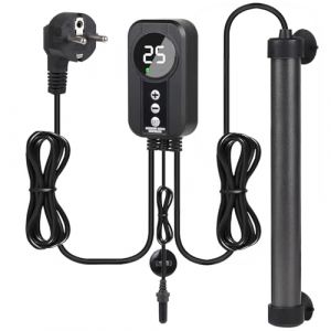 EXLECO Chauffage Aquarium 500W Thermoplongeur pour Aquarium en Titane avec Contr&ocirc;leur LED &agrave; &eacute;cran et Capteur de Temp&eacute;rature &agrave; Temp&eacute;rature R&eacute;glable Convient Aquariums 200-350L Chauffage Poisson (ZLH2019, neuf)