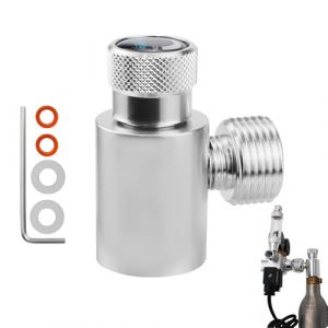 Fleymu Adapter de Cylindre de r&eacute;servoir de CO2, CO2 Cylindre R&eacute;gulateur TR21.4 to W21.8, remplissage de CO2 pour SodaStream, CO2 Adaptateur Cylindre Recharge, pour Kit de Connecteur CO2 (argent) (Fleymu, neuf)