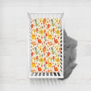 Odot Drap Housse pour Lit de Bébé, Motif Dinosaure Housse de Matelas pour Bébé Drap Housse Respirant Douce pour Lit Parapluie et Berceau Draps Housses Enfants (Floral,65x95cm) (Odot, neuf)