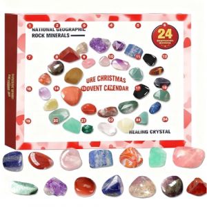 Calendrier de l’Avent Pierres Précieuses 2025,24 Jours de Cristaux & Minéraux,Coffret Cadeau Noël Pierres Naturelles pour Fabrication Bijoux Filles Garçons Cadeau de Noël (C) (Bachmann1111, neuf)