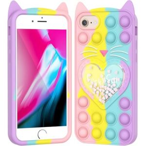 Aspack Coque pour iPhone 6 Plus/7 Plus/8 Plus, motif chat de dessin anim&eacute;, anti-stress, anti-stress, bulles d'air, coque en silicone souple pour iPhone 6 Plus/7 Plus/8 Plus) (Aipark, neuf)