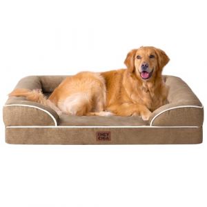 EHEYCIGA Panier Chien Grande Taille XXL Orthopedique, Memoire de Forme Lit pour Chien Dehoussable Lavable, Canapé Chiens Imperméable, Camel (EHEYCIGA EU, neuf)