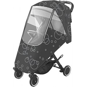 Habillage Pluie Poussette Bébé Housse de Pluie Poussette Universelle Protège Pluie Vent Poussière Cape de Pluie pour Landau Imperméable Capot de Protection Pluie avec Bonne Circulation l'air,Noir (AmoureuxUK, neuf)