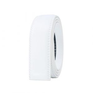 COTIDI Ceinture homme en cuir automatique à cliquet sans trous 35 mm de large sans boucle (120 cm, BLANC C20) (ceinture-et-moi, neuf)