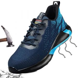 JOISIDE Chaussures de Sécurité Femmes 44 Baskets Securite Hommes Garçon Légère Enfants Chaussure de Randonnée Embout Acier Protection été Kevlar Bleu 226 (chaunglong, neuf)