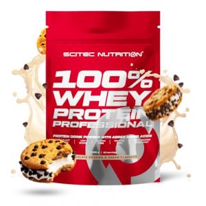 Scitec Nutrition 100% Whey Protein Professional - Am&eacute;lior&eacute; avec des acides amin&eacute;s suppl&eacute;mentaires et des enzymes digestives - Sans gluten - Sans huile de palme, 1000 g, Chocolat-Cookies & Cream (BioTechUSA Official FR, neuf)