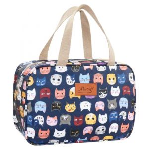 Trousse de Toilette Femme,Trousse de Toilette étanche Portable,Sac de Toilette Grande capacité Organisateur pour Le Voyage,Business,Pique-Nique (Chat Mignon) (Cheap and Good Shop, neuf)