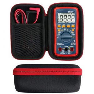 khanka Dur Cas étui de Voyage Housse Porter pour AstroAI Multimètre Numérique Automatique, Testeur Tension 4000/6000 Count TRMS (housse pour TRMS 4000, Fermeture éclair rouge) (YBY_EUGO, neuf)