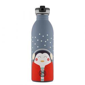 24BOTTLES Kids Bottle - Gourde Enfant Maternelle Primaire avec Paille 500 ml 100% Hermétique, Gourde Inox Enfant 18/8 BPA Free, Gourde Fille Garçon Sport Loisir, Bouteille Sûre Légère, [Non Isotherme] (24Bottles, neuf)