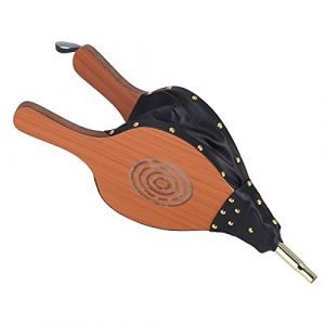 Soufflet De Chemin&eacute;e En Bois, Soufflet De Chemin&eacute;e 45 X 20 Cm, Soufflet D'air, Soufflet De Chemin&eacute;e En Cuir, Soufflet De Feu Pour Chemin&eacute;es, Barbecue Et Camping, Pompe &agrave; Soufflet Manuelle, Accessoires (KnowStoree, neuf)