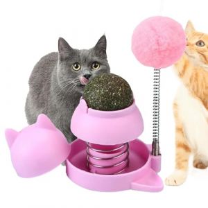 Shurzzesj Boules d'à Chat pour Chats,Balles rotatives à lécher pour Chat, comestibles et saines avec Boule à Ressort | Jouet de Boule de léchage de Chat pour, Jouet de Boule d'à Chat Les Chats (katurath, neuf)