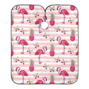 Flamant Rose Tropical, Ananas, Papillon, Rayures Roses Blouse Coiffeur Accessoires Robe De Coiffure Antistatique Cape De Coupe Pour Barbiers Instituts De Beauté Salon 140X168Cm (guangzhouhongchenmaoyishanghanggerenduzi, neuf)