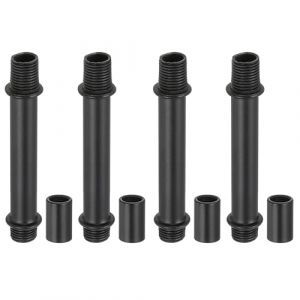 PATIKIL Kit Tige de Lampe à Tube Droit, 4 Ensemble M10 Acier au Carbone 60mm(2.36") Long Tige Filetée à Double Extrémité avec Écrous D'Accouplement Connecteur à Manchon, Noir (PATIKIL UK, neuf)