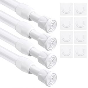 Flintronic Tringle &agrave; Rideau, 4PCS Barre Extensible &agrave; Rideau T&eacute;lescopique, 40-70cm Sans Percage R&eacute;glable Tringle Extensible pour Balcon/Chambre/Salle de Bain/Fen&ecirc;tre/Penderie, Diam&egrave;tre : 13 mm (flintronic, neuf)
