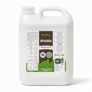 Bioky&reg; Purin d'Ortie concentr&eacute; pour plantes 5 L - Action Fongicide, Insecticide et Acaricide - Dosage 15-30 ml/L - Correcteur de Carences en Fer (chlorose ferrique) (ECO Tierra de Diatomeas, neuf)