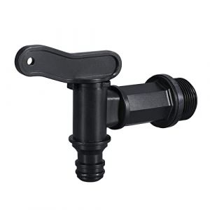 Shunfaji Robinet Cuve 1000l Plastique 3/4'' pour Recuperateur Eau de Pluie, Adaptateur de Boîte de Rangement d'eau IBC avec Joint Contre-Ecrou et Raccord de Robinet (1 Pcs) (Shunfaji Store, neuf)