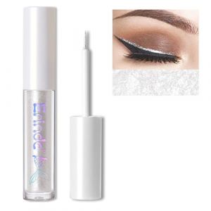 Erinde Eye Liner Liquid Pailleté, Stick à Paupières Métallisées Scintillant, Hautement Pigmenté Et Résistant à l'eau Longue durée, #01 Blanc nacré (erinde, neuf)