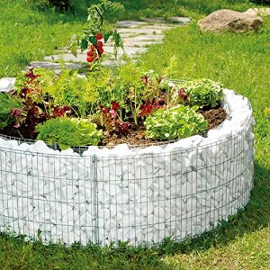 bellissa Parterre surélevé Rond en Gabion - 95567 - jardinière Ronde en Cage à Pierre - kit de Construction, Film de séparation Inclus - diamètre 146/126 cm, Hauteur 40 cm (GartenAZ GmbH, neuf)