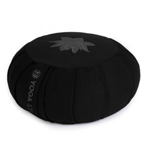 Yoga Studio YS Med/Cush/Noir/lot plissé Rond Zafu Sarrasin Meditation Coussin de méditation Feuille de Lotus (Yoga Studio Store, neuf)