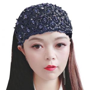 Bandeau en dentelle, bandeau large en dentelle - Larges bandeaux &eacute;lastiques en dentelle de perles florales | Bandeau turban pour cheveux pour yoga, gym, sport, accessoires de cheveux &eacute;l&eacute;gants pour fem (langhon, neuf)
