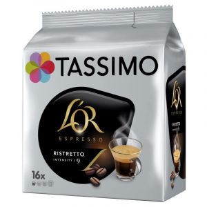 ESPRESSO RISTRETTO CAFÉ EN DOSETTES X16 - 128G, TASSIMO L'OR, LOT DE 3 (IC-Boutique, neuf)