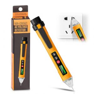 Yesimola Stylo Testeur de Tension 12~1000v, D&eacute;tecteur de Tension sans Contact avec Lampe de Poche, Testeur de Tension avec Buzzer Sonore et Lumineux pour Electricien (SCORPIOX, neuf)