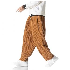 kirakuco Masaaki - Pantalon en Velours c&ocirc;tel&eacute; Pantalon d'hiver en Velours c&ocirc;tel&eacute; Japonais Sarouel pour Homme, Style Jogging d&eacute;contract&eacute;, Hip - hop et Rue (US-XINGYUE, neuf)