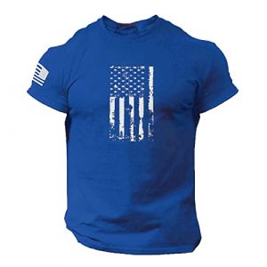 Tee Shirt Homme Drapeau Americain Manches Courtes Et Col Rond T Shirt Musculation Printemps Et été Casual Shirt Tops Elégant et Chic Imprimé Rétro Tshirt Homme Marque Soldes (sutelang lurryly (7-15 jours de livraison), neuf)