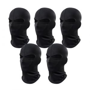 ATSNOSH 5 Pcs Cagoule Masque de Ski, Cagoule avec 2 Trous pour Hommes Femmes, Skimask Masque de Moto, Masque Complet, Coupe-Vent, Léger Respirant, Protection UV, pour Cyclisme, Ski, Vélo (TAIDUOYI, neuf)