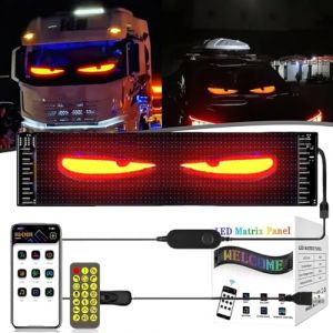 Yeux LED pour Camion, Lumière Devil Eyes for Voitures, Yeux LED doux pour camion, lampe oculaire colorée pour pare-brise avec Contrôle APP et Télécommande (Homgo, neuf)