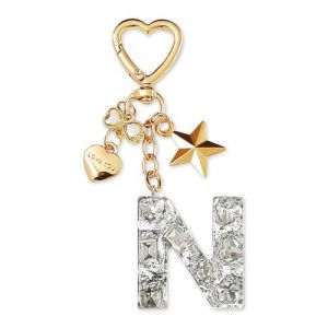 ZVRSUA Nom Lettre Initiale Porte-cl&eacute;s avec Papillon &Eacute;toile pour Adolescentes et Filles et Femmes，Alphabet Initial Keyring pour Portefeuilles Sac &agrave; Main Charme， Letter Keychains (Argent lettre N) (SENBAODZ, neuf)