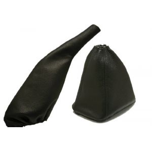Pour SEATTOLEDO Modèle 1991-1998 Soufflet Levier de Vitesse et Frein 100% Cuir Noir (JPstraps, neuf)