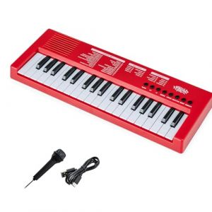 KOMFOTTEU Piano Num&eacute;rique 37 Touches, 8 Rythmes, 8 Sonorit&eacute;s et 22 D&eacute;mos, Clavier &Eacute;lectroniques pour Enfant de 3 Ans+, Piano &Eacute;lectronique en ABS avec Microphone (Rouge) (Komfort GmbH, neuf)