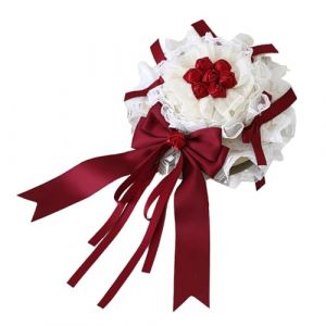 &Eacute;pingle &agrave; cheveux style Lolita rouge vin, coiffe de soubrette fran&ccedil;aise, coiffure en dentelle style vintage, accessoires for cheveux for femmes, chapeau haut-de-forme (FFNWFHZ, neuf)