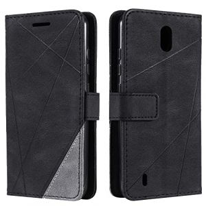Vankii Coque pour Nokia 1.3, Rabat Portefeuille de Protection Cuir PU Etui, Slim Silicone TPU Bumper Magn&eacute;tique Housse, Flip Porte Cartes avec Fonction Support Cover Antichoc Case (Le Noir) (Vankii EU Store, neuf)