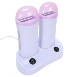 KUIDAMOS Chauffe-Rouleau de Cire Portable &agrave; Double Cartouche pour Salon de Maison, Rouleau Chauffant D&eacute;pilatoire &agrave; Rapide sur Chauffe-cire pour le Visage, les Jambes, les Bras, Mat&eacute;riau en Alliage (Fanaod-EU, neuf)