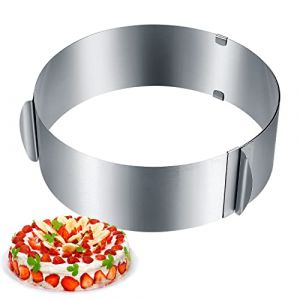 Vwoqiy Cercle &agrave; G&acirc;teau R&eacute;glable 6-12 Pouces, Cercle a Patisserie, Anneaux &agrave; G&acirc;teau Extensible Acier Inoxydable, Moule Cadre pour Mousse Tartes Dessert P&acirc;tisserie D&eacute;corer des G&acirc;teaux (ZhongRongGang, neuf)